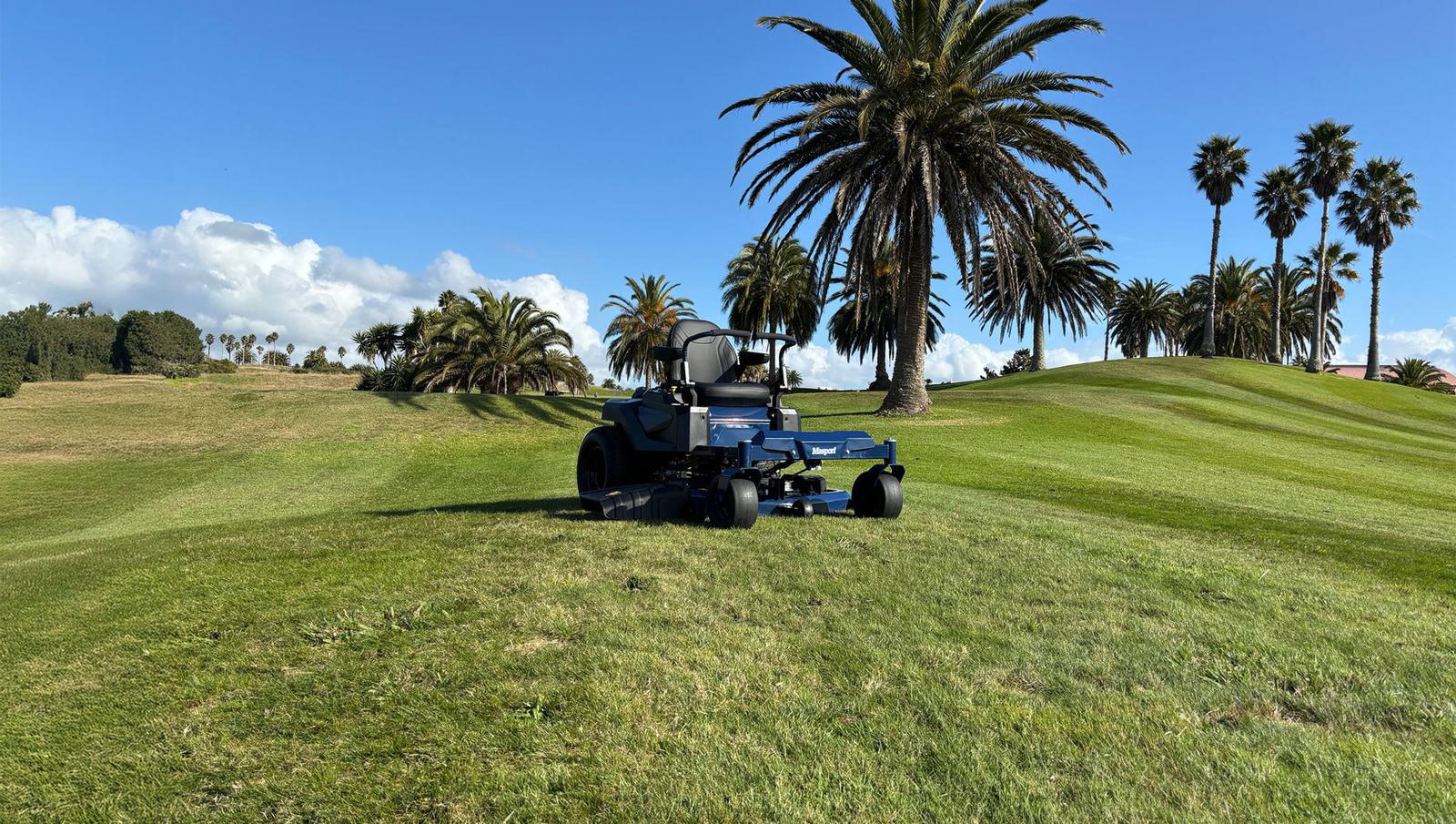 Masport zero-turn mower working a large lawn